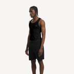 rib slim fit vest in white.