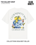 Club Ninety La Dolce Vita box T-shirt featuring a stylish design, soft fabric, and comfortable fit for casual wear.