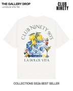 Club Ninety La Dolce Vita box T-shirt featuring a stylish design, soft fabric, and comfortable fit for casual wear.