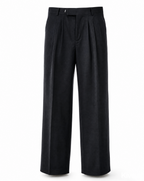 smart pleated loose leg trousers in navy