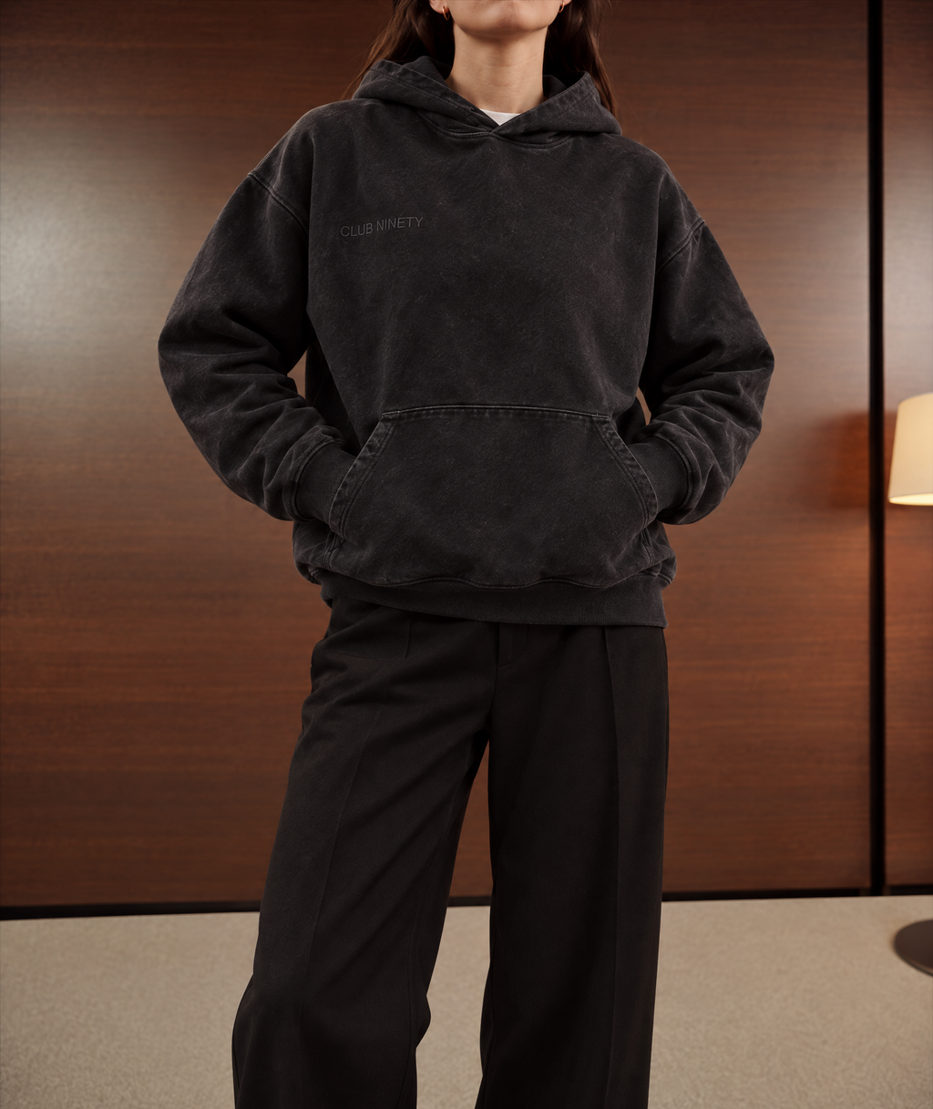 Premium Washed Black Hoodie