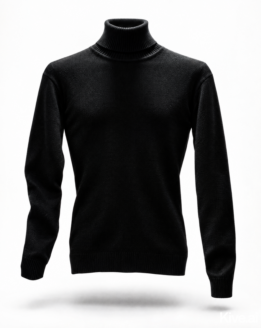 high neck knitted jumper in Black