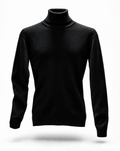 high neck knitted jumper in Black