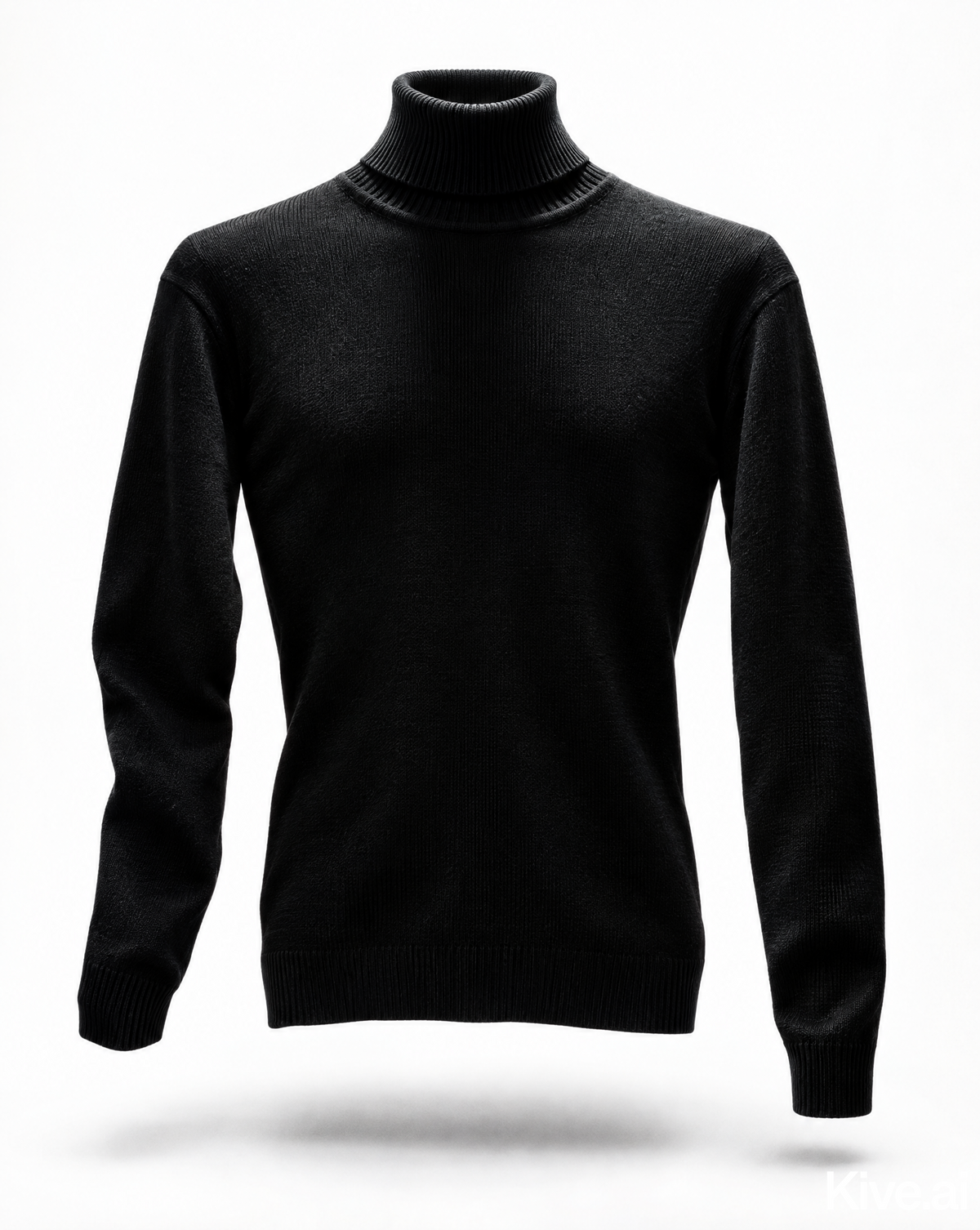 high neck knitted jumper in Black