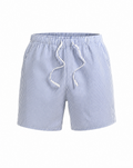 shorts in mid length with placement print in red stripe