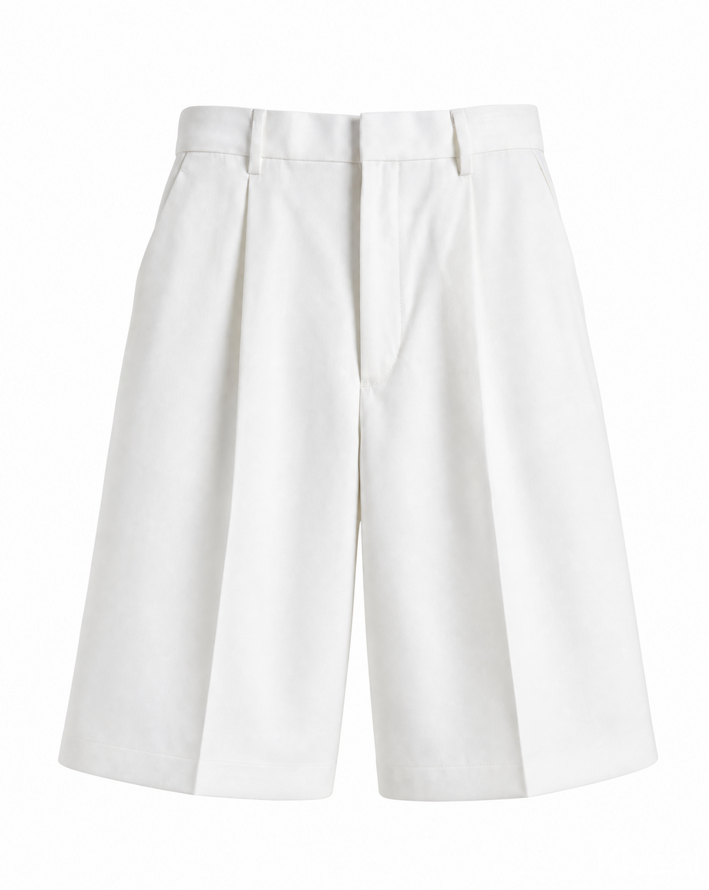 tailored pleated oversized bermuda shorts in White