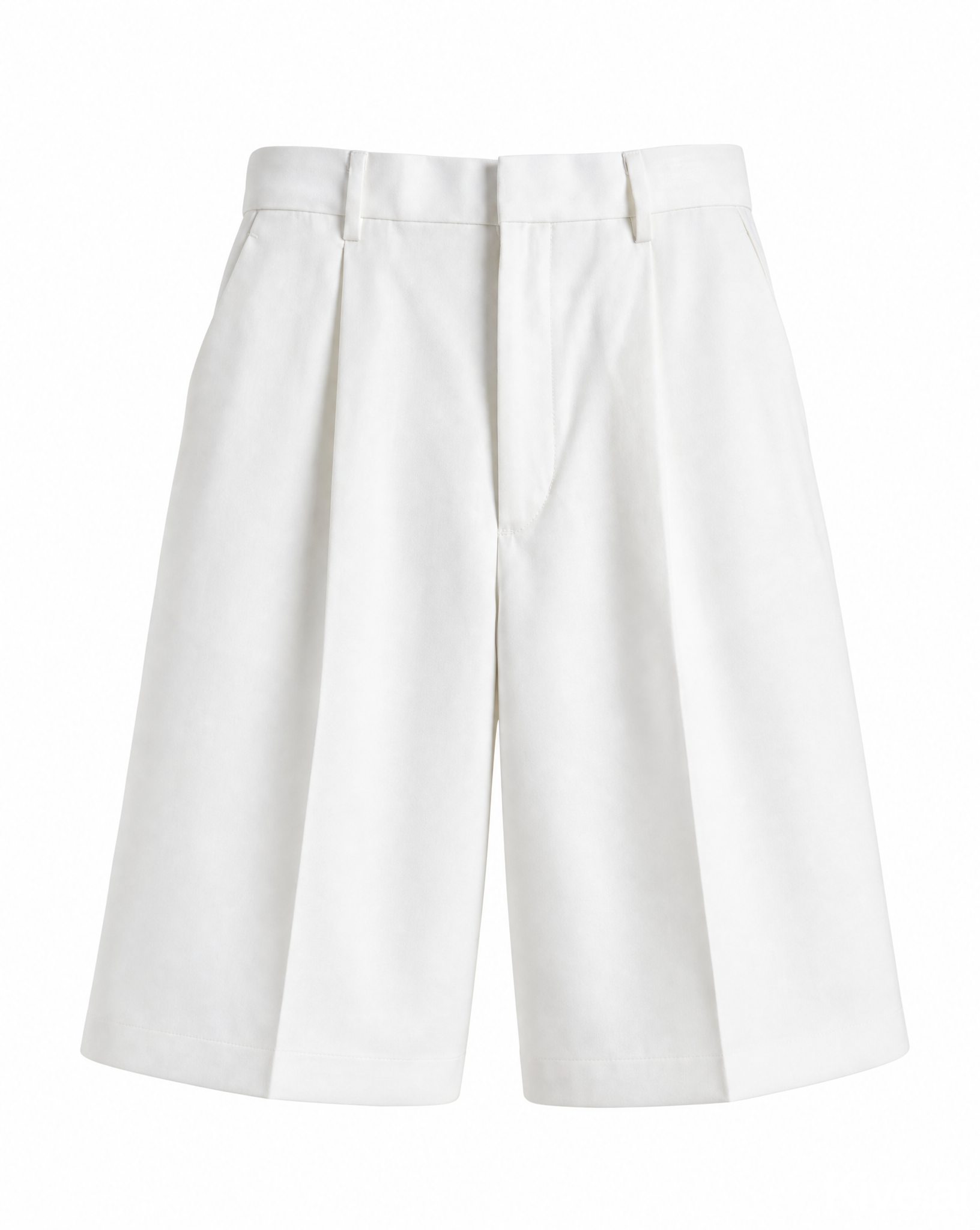 tailored pleated oversized bermuda shorts in White