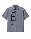 oversized wrap tie shirt in cotton look in gray