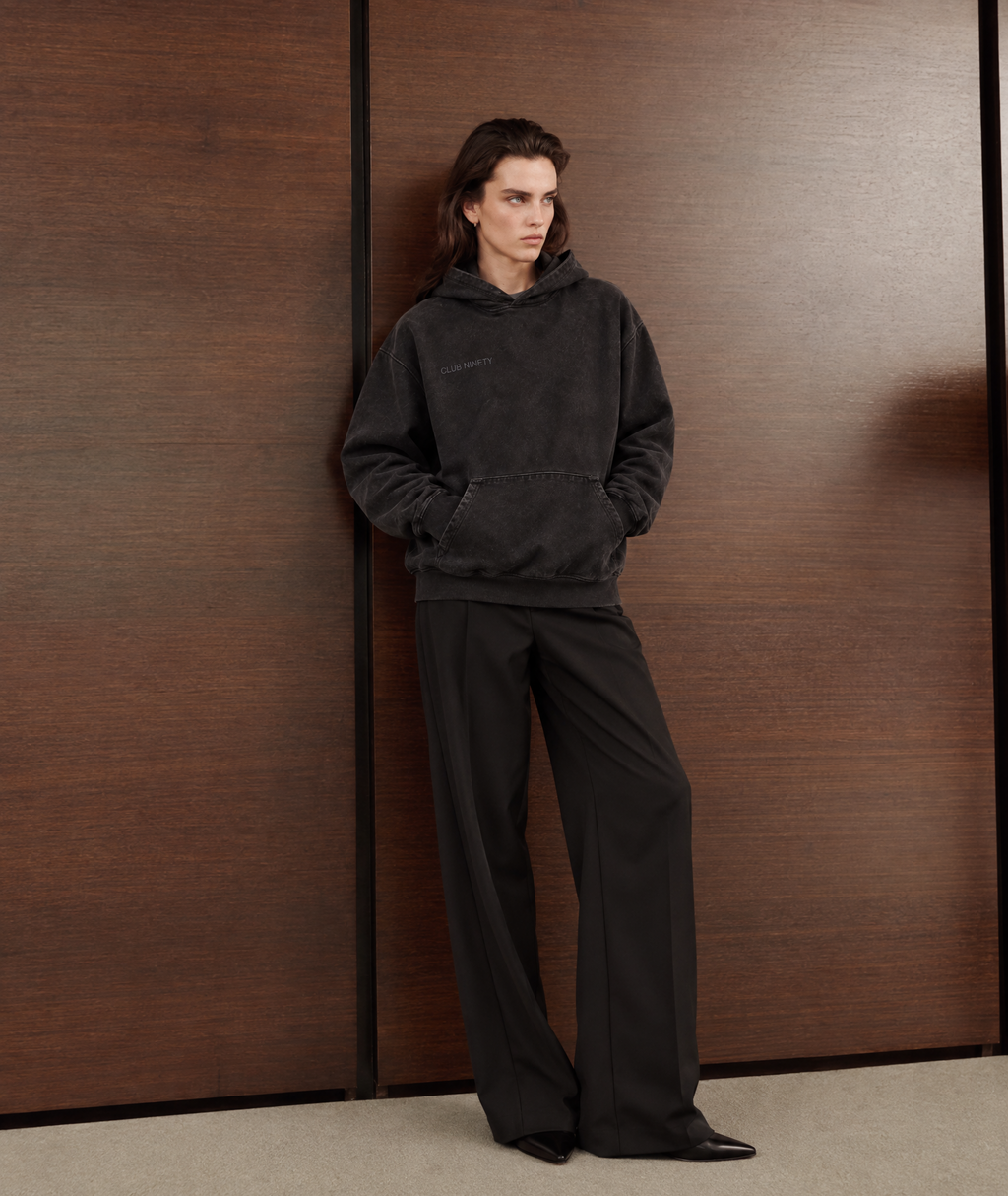 Premium Washed Black Hoodie