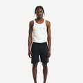 rib slim fit vest in white.