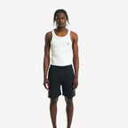 rib slim fit vest in white.