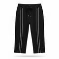 premium heavyweight wide leg jogger in Black with line
