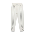 premium heavyweight wide leg jogger in White with line