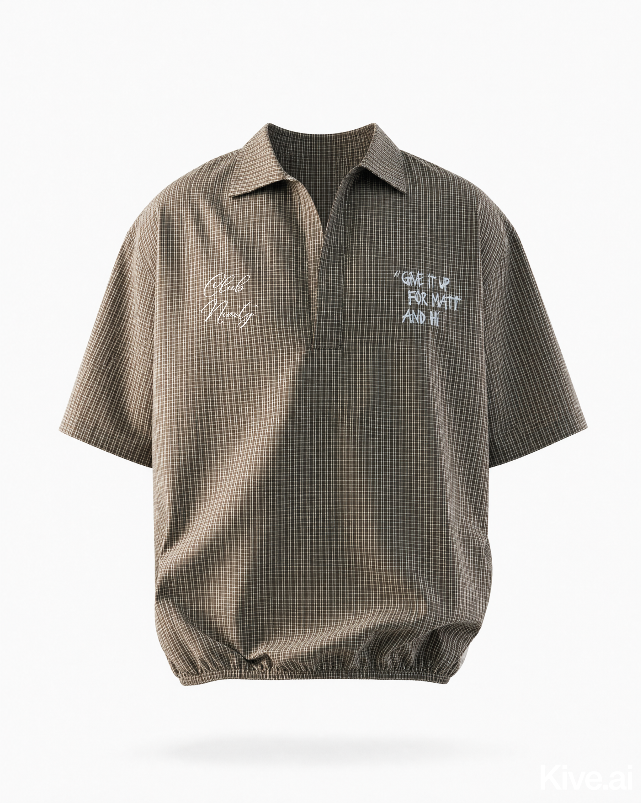 Club ninety relaxed fit shirt in brown checks