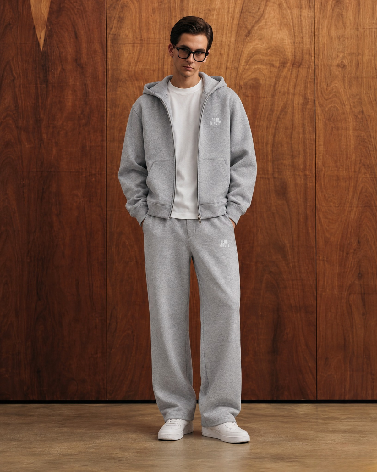 Gray marl Hoodie Set