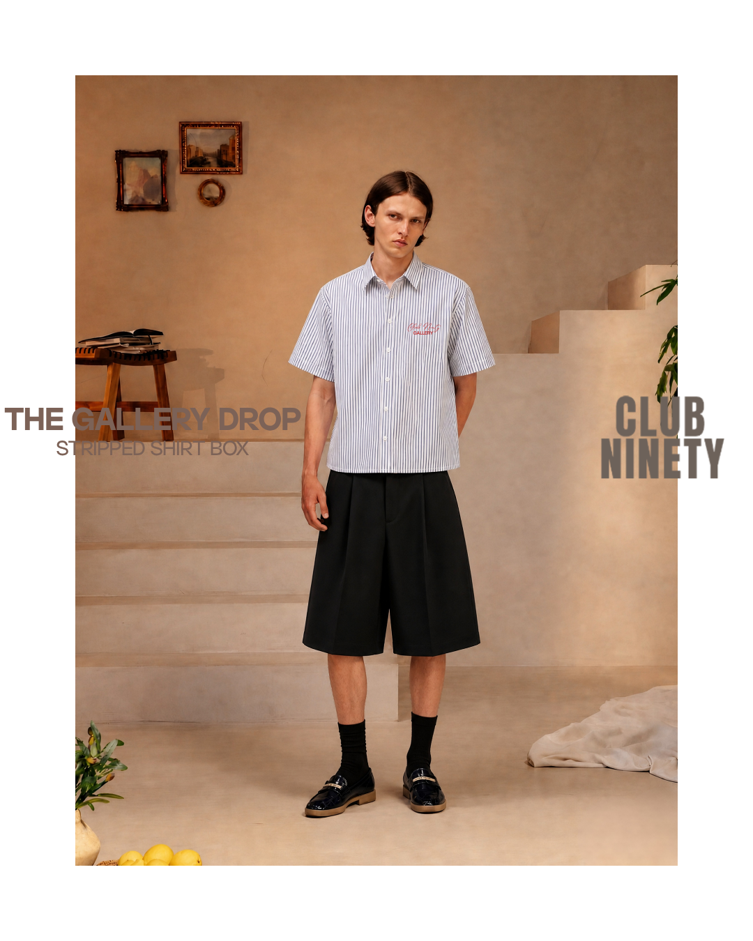 tailored pleated oversized bermuda shorts in White